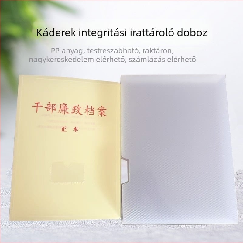 A4-es méretű dolgozói dosszié doboz, dokumentumtároló doboz, dolgozói integritás és párttagok nyilvántartó doboza
