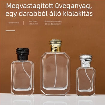 30 ml sík négyszögletes üvegparfüm flakon – üres utántöltő üveg csapzáró kupakkal