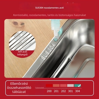 Nagy méretű 304 rozsdamentes acél tepsi, négyszögletes/téglalap alakú, rizs párolásához, hal grillezéséhez és perforált teás tálcához