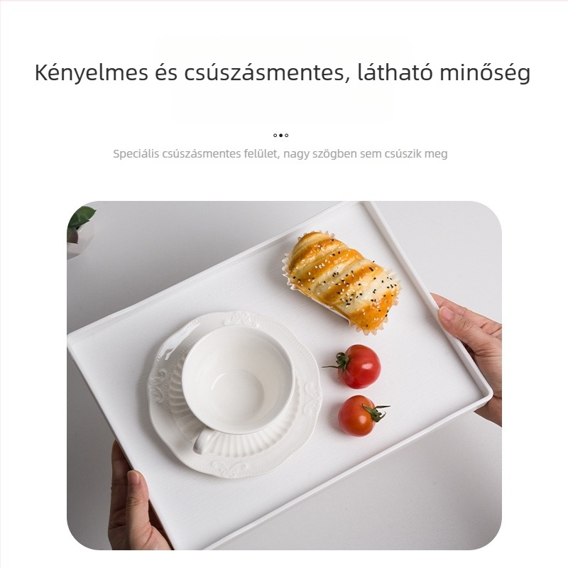 Fekete téglalap alakú PP műanyag tál teához és teáskészlethez, testreszabható kereskedelmi használatra
