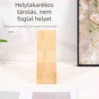 Fa névjegykártya-tartó, asztali függőleges kiállítóállvány újságok és szórólapok számára, 4 szinten, csúszásmentes alap