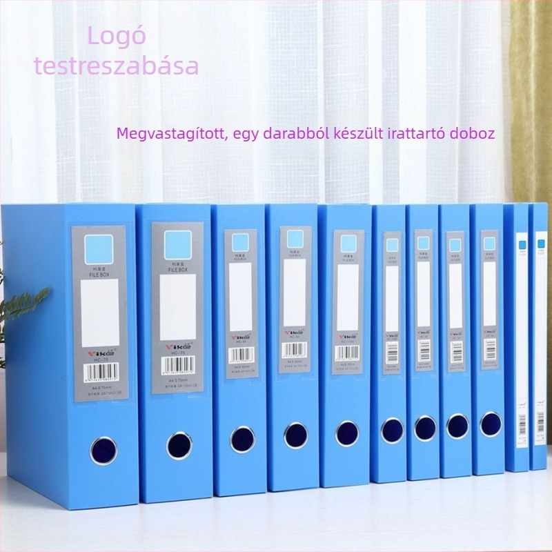 A4-es műanyag irattartó doboz dokumentumok és bizonylatok tárolására, irodai kellék