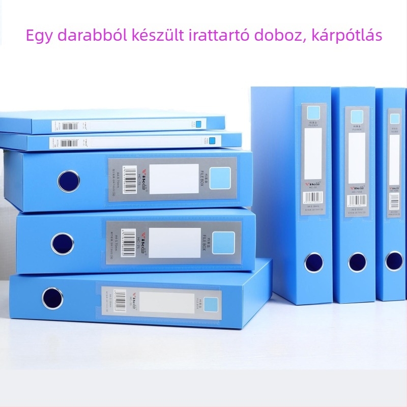 Vastagított egységes A4 fájlbox, műanyag tároló a dokumentumok és bizonylatok számára, irodai kellékek