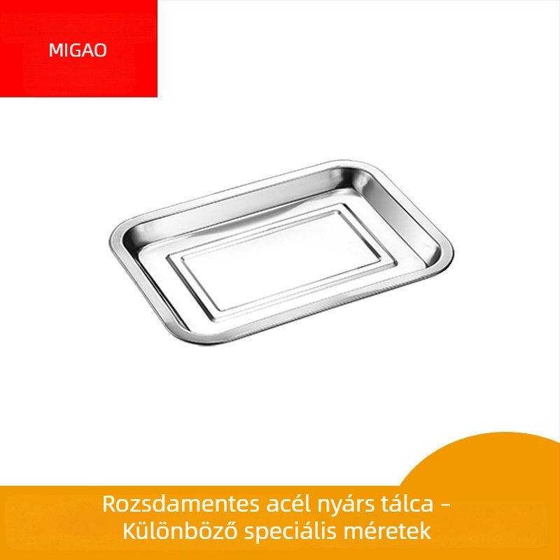 Vastagított rozsdamentes acél grilllap nyárs tartóval, négyzet alakú vízgyűjtő tál, teás tál, grill halas tál, perforált dizájn