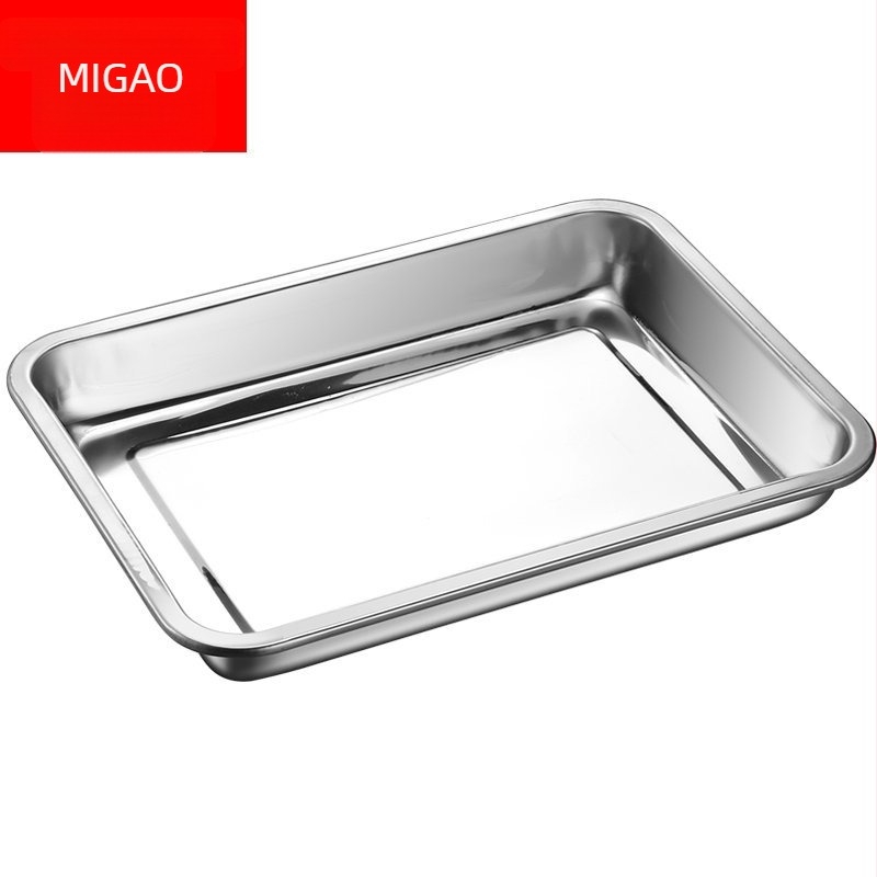 Vastagított rozsdamentes acél grilllap nyárs tartóval, négyzet alakú vízgyűjtő tál, teás tál, grill halas tál, perforált dizájn