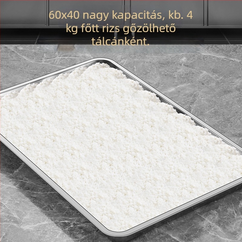 304 rozsdamentes acél: négyzetes és téglalap alakú pároló tálcák lyukas kivitelben, rizshez, gőzölt zsemlékhez és teához – pároló szekrény és pároló kocsi