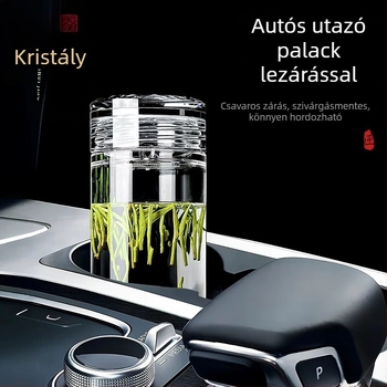 Kristályüvegből készült teás pohár, 500 ml, autóban és irodában, magas minőségű dizájn, új kínai stílus, ajándékdoboz