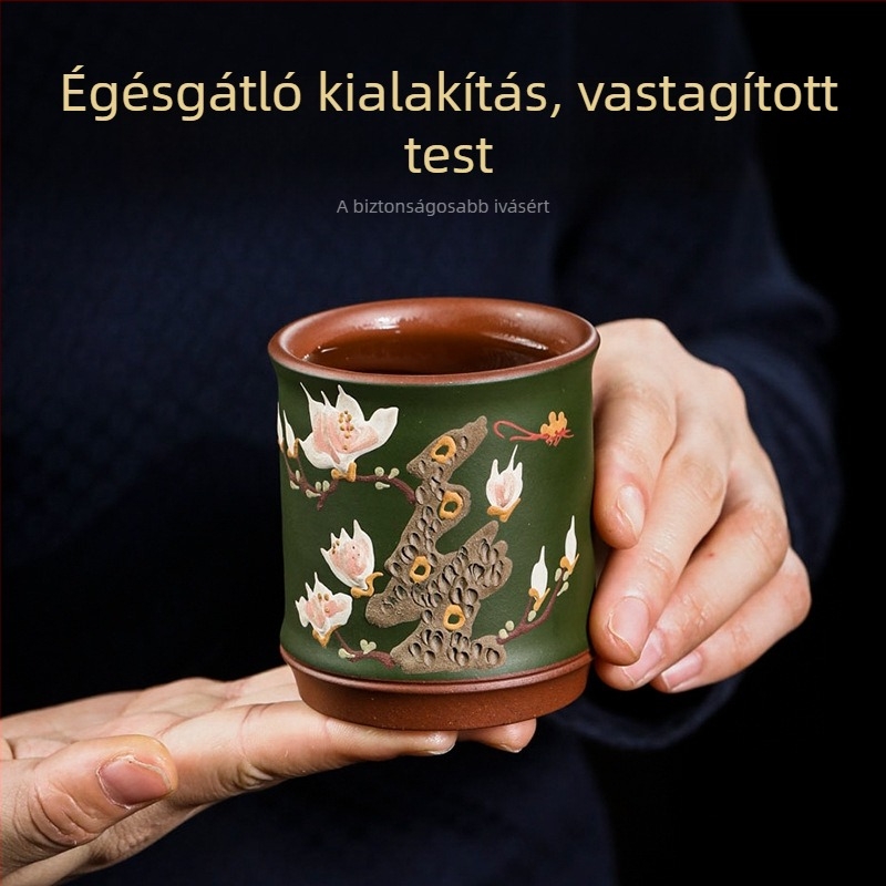 Yixing kézzel készített lila agyag teáscsésze, Magnolia Master