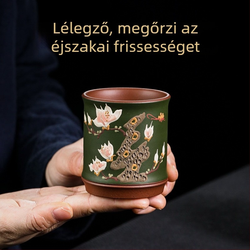 Yixing kézzel készített lila agyag teáscsésze, Magnolia Master