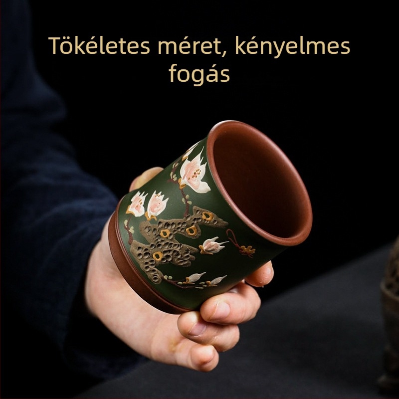 Yixing kézzel készített lila agyag teáscsésze, Magnolia Master