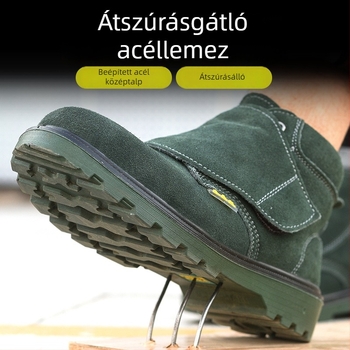 Férfi hegesztő védőcipő, ütésálló és átszúrás elleni védelem, lélegző, tömör talppal, olaj- és kopásálló
