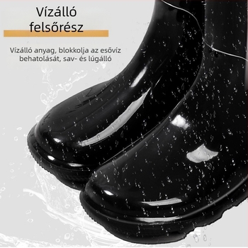 Férfi gumi esőcsizmák, sav- és lúgálló, vízálló, csúszásmentes