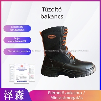 Tűzoltócsizmák perforáció elleni védelemmel, csúszásmentes talppal és zúzás elleni védelemmel tűzoltói beavatkozásokhoz