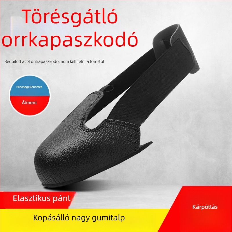 Biztonsági cipő acélorrvédővel és látogatói cipővédőkkel