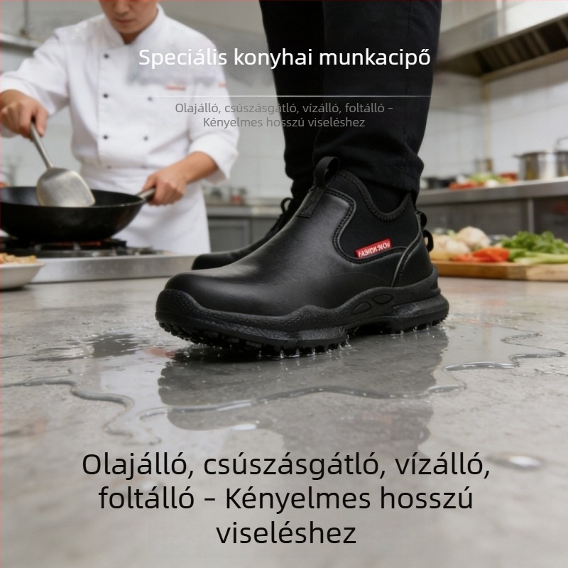 Férfiak és nők konyhai munkacipői – csúszásmentes, olaj- és vízálló, alacsony szárú, lélegző és tartós, perforáció elleni védelem