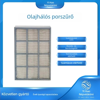 Olajhálós szűrő szellőztető berendezéshez és porgyűjtőhöz, szűrőelem, D-típus / X-típus