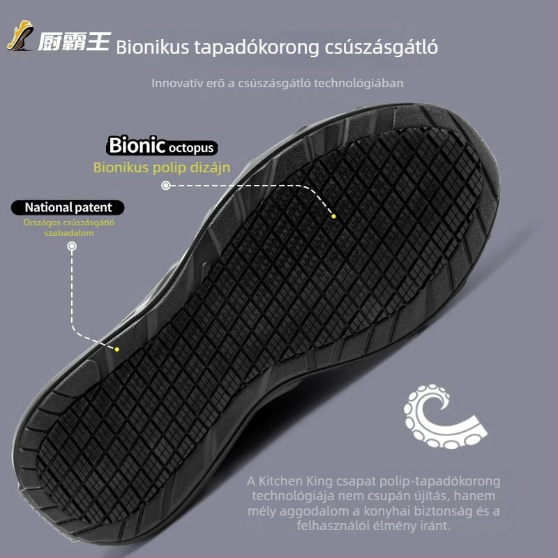 Férfi könnyű szakácscipő – csúszásmentes, vízálló és olajálló, konyhai és éttermi munkacipő