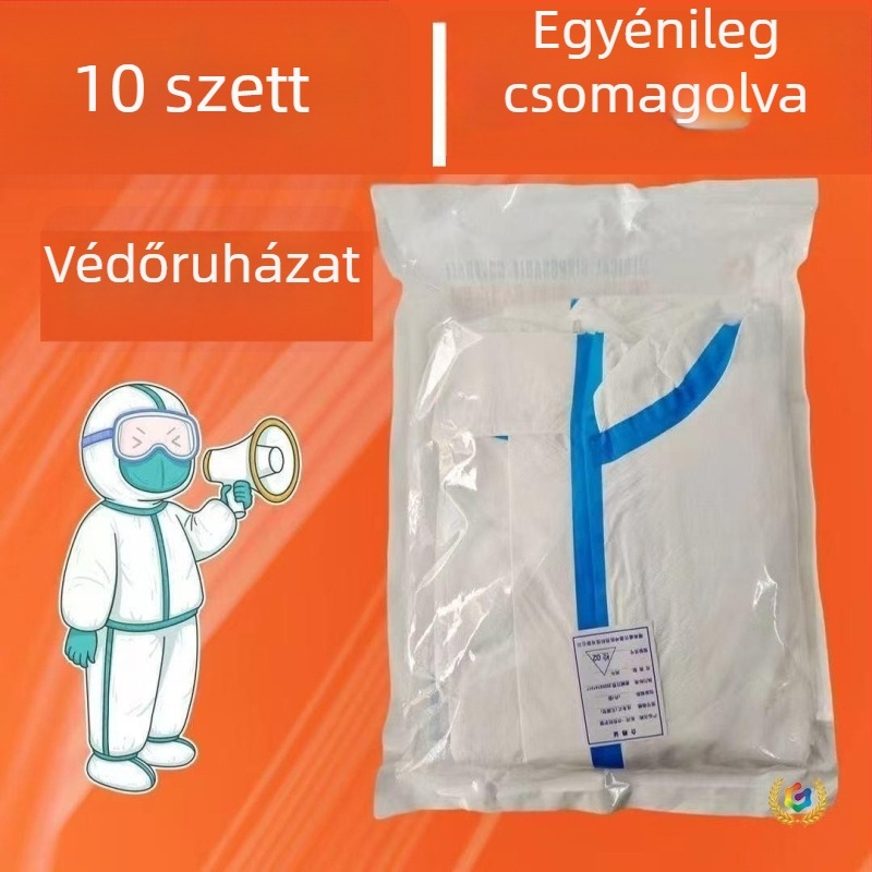 Egyéni csomagolású 10 készlet védőruha mezőgazdaságra, permetezéses festésre, ipari és gépkarbantartási munkákhoz; vízálló és szélálló.
