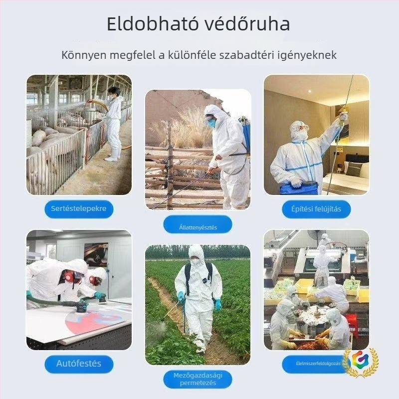 Egyéni csomagolású 10 készlet védőruha mezőgazdaságra, permetezéses festésre, ipari és gépkarbantartási munkákhoz; vízálló és szélálló.