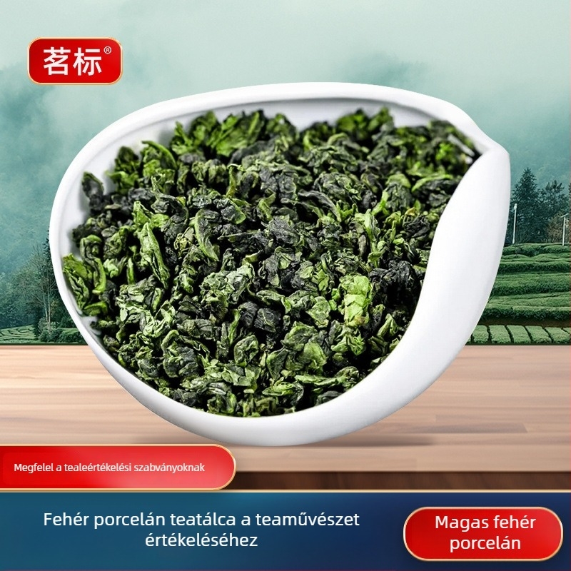 Fehér porcelán teás minta tálca teaceremóniához és a tea művészetének bemutatásához