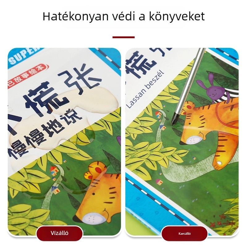 Környezettudatos átlátszó vékony könyvborító fólia, vízálló és szennyeződésálló védő tok tankönyvekhez (általános iskolától középiskoláig)