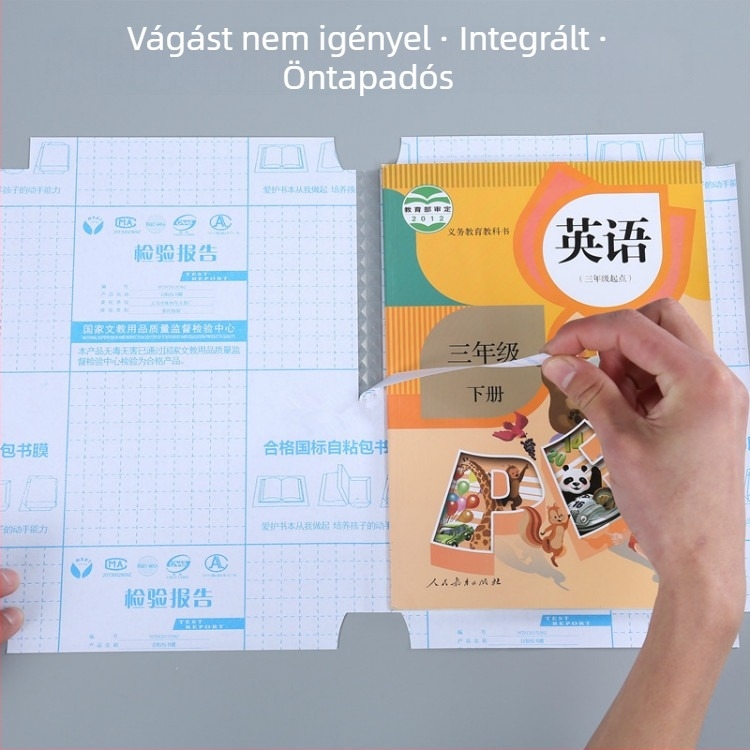Öntapadós vízálló, átlátszó, matt felületű könyvborító fólia általános iskolások könyveihez, vastag, integrált védőréteggel