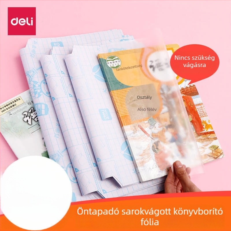 Deli öntapadós átlátszó matt könyvborító általános iskolásoknak, vízálló, vastagított, teljes készlet