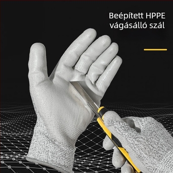 Deli Tools vágásálló kertészeti kesztyű, PU bevonattal nitril, kopásálló, DL521041, méretek 42–43