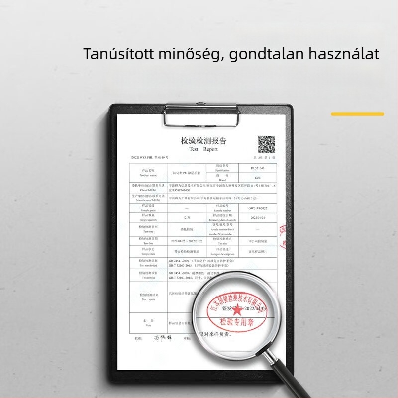 Deli Tools vágásálló kertészeti kesztyű, PU bevonattal nitril, kopásálló, DL521041, méretek 42–43