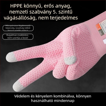 Női konyhai vágásbiztos kesztyűk, élelmiszer-minőségű védőkesztyűk zöldségek felvágásához, halhoz, húsokhoz és osztriga nyitásához