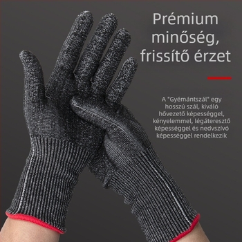 HPPE ötödik szintű vágásálló kesztyű, vágás- és szúrás elleni védelemmel, alkalmas vágási munkákhoz, a konyhában, a halászatban és az építkezésen