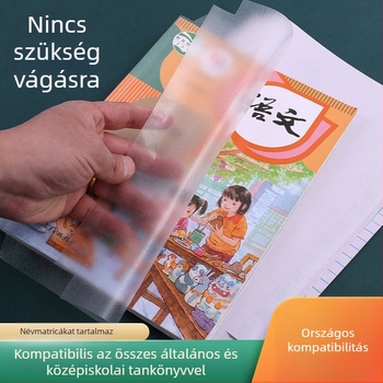 Öntapadós könyvborító, átlátszó, általános- és középiskolások számára, ragasztás nélkül, matt felület, vízálló és foltálló
