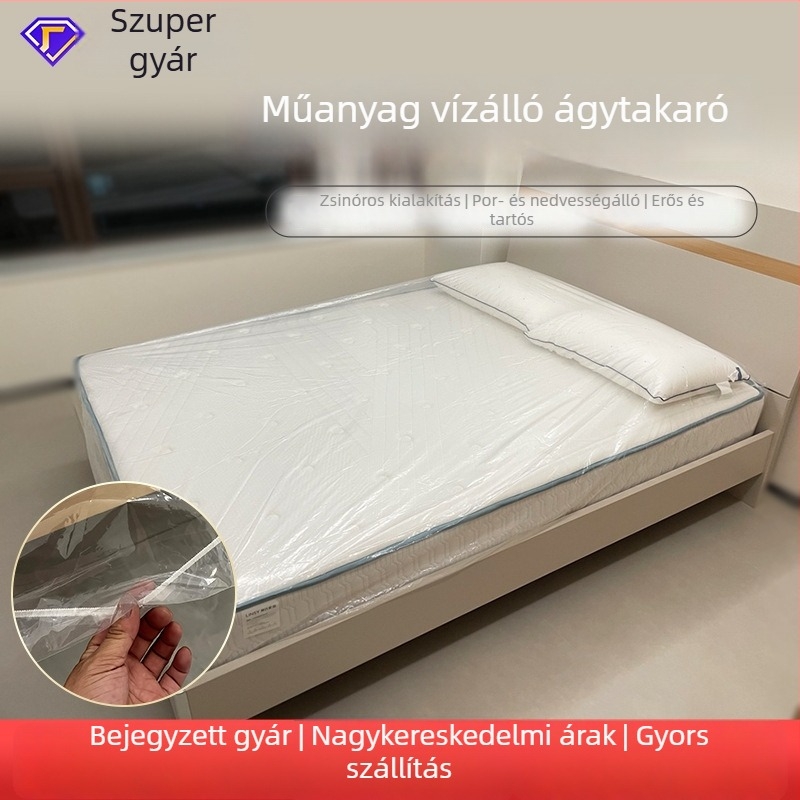 Átlátszó vízálló matracvédő, műanyag védőborítás, porvédő ágyneműfedő