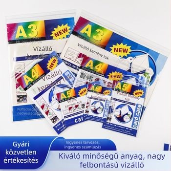 PVC vízálló, merev dokumentumtáska, magas átláthatóságú, gyűrődésmentes, szennyeződés- és nedvességálló, testreszabható