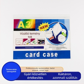 PVC vízálló, merev dokumentumtáska, magas átláthatóságú, gyűrődésmentes, szennyeződés- és nedvességálló, testreszabható