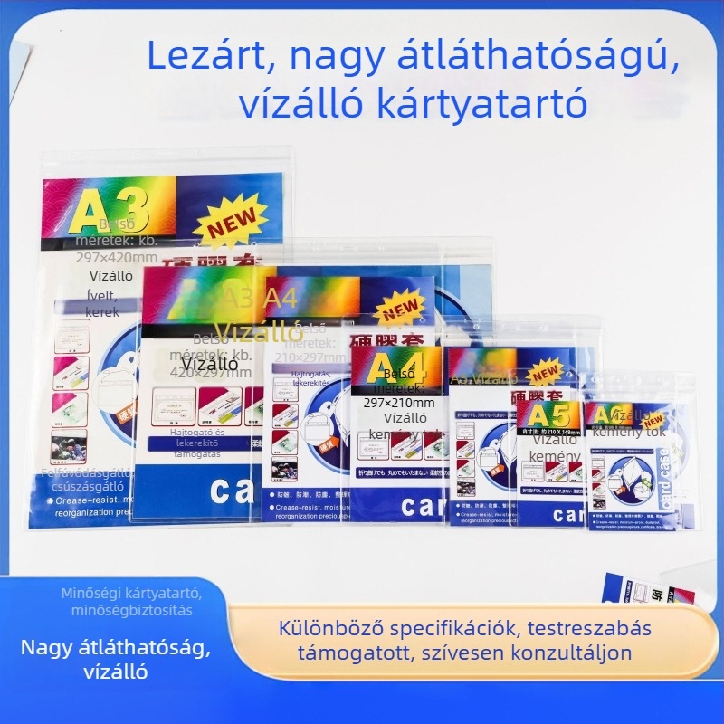 PVC vízálló, merev dokumentumtáska, magas átláthatóságú, gyűrődésmentes, szennyeződés- és nedvességálló, testreszabható