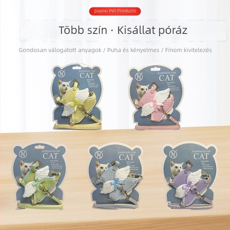 Kis méretű kutya mellény-stílusú hám, rajzfilmszerű szárnyakkal, puha és lélegző, állítható