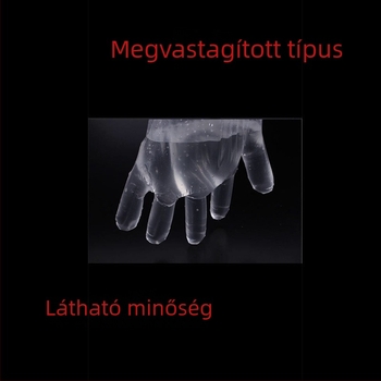 Egyszer használatos kesztyű fodrászszalonok számára, átlátszó PVC műanyag fólia, vast és tartós a hajfestéshez és a formázáshoz