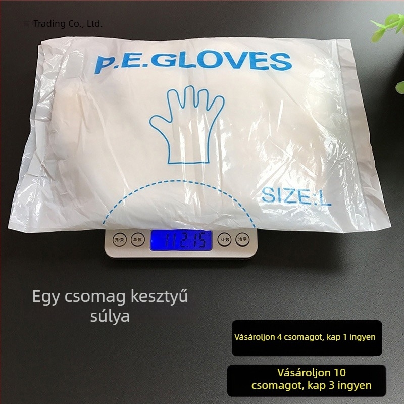 Egyszer használatos kesztyű fodrászszalonok számára, átlátszó PVC műanyag fólia, vast és tartós a hajfestéshez és a formázáshoz