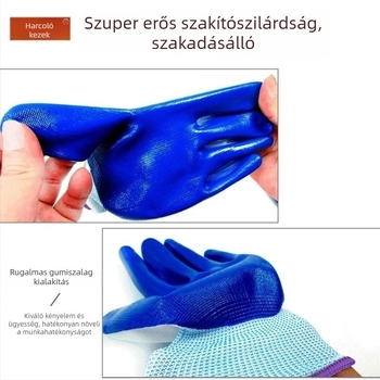 Munkavédelmi kesztyűk: kopásálló és vágásálló, nitril-latex anyagból, professzionális védőkesztyű, olajálló és megvastagított