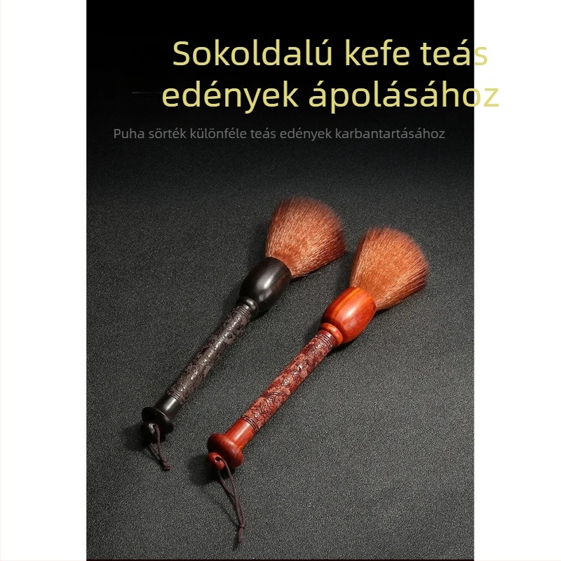 Ebonfa teáskanna-kefe – szálmentes, teáskanna tisztítására, teás tálca ecset, tea ceremóniája kiegészítője