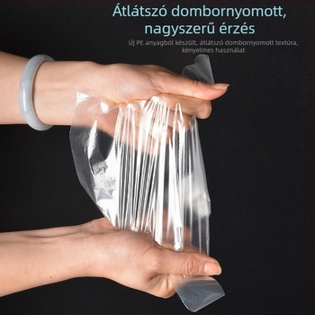 Egyszer használatos élelmiszer-minőségű PE műanyag kesztyűk, 200 darabos dobozban, adagoló stílus, éttermeknek és árushelyek számára