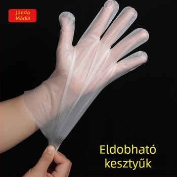 Junda egyszer használatos kesztyűk, 50 db, vastagított olajálló, átlátszó CPE éttermi élelmiszer-minőségű kesztyűk
