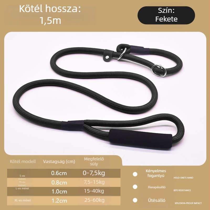 Nylon kutya póráz több színben, állítható hosszúsággal és anti-húzás dizájnnal