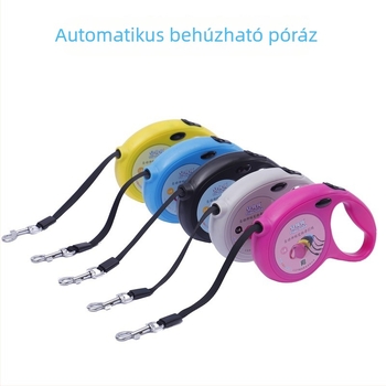 Automata visszahúzható kutyalánc, 5 m, kis- és közepes méretű kutyáknak, több színben