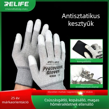 Xinxun Tools RL-063 Szénszálas Nylon lélegző antistatikus védőkesztyű kijelző szétszereléséhez, csúszásmentes és kopásálló