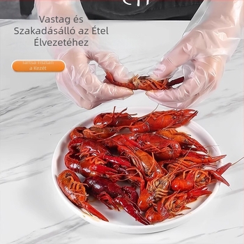 Egyszer használatos TPE kesztyűk, élelmiszer-minőségű, vastagított kivitelben, konyhai tisztításhoz, otthoni használathoz, főzéshez és sütéshez