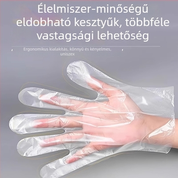 Egyszer használatos TPE kesztyűk, élelmiszer-minőségű, vastagított kivitelben, konyhai tisztításhoz, otthoni használathoz, főzéshez és sütéshez