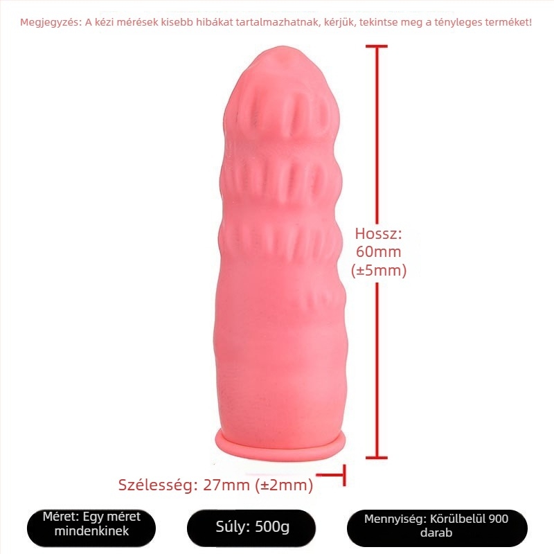 Rózsaszín latex ujjvédők tiszta környezethez, pormentes, 500 g/csomag, antistatikus