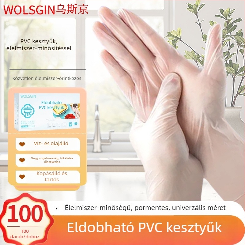 Egyszer használatos nitril kesztyű, élelmiszer-biztonsági, catering és sütés céljára, konyhai használatra, vastagított és tartós